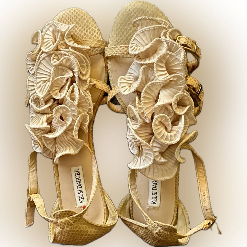 Kelsi Dagger Ruffle Wedge Sandal - Picture 3 of 5